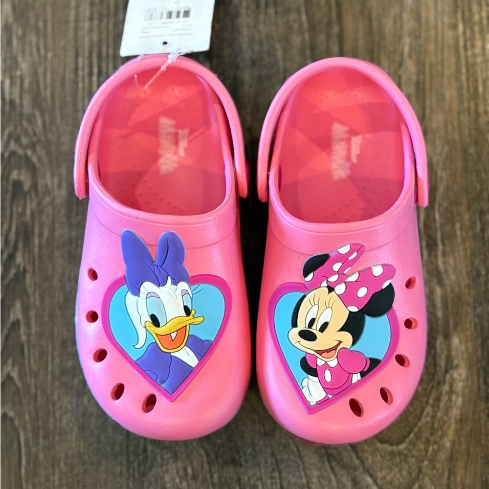 Disney Pink Kids' Minnie & Daisy Heart Clog Sandals